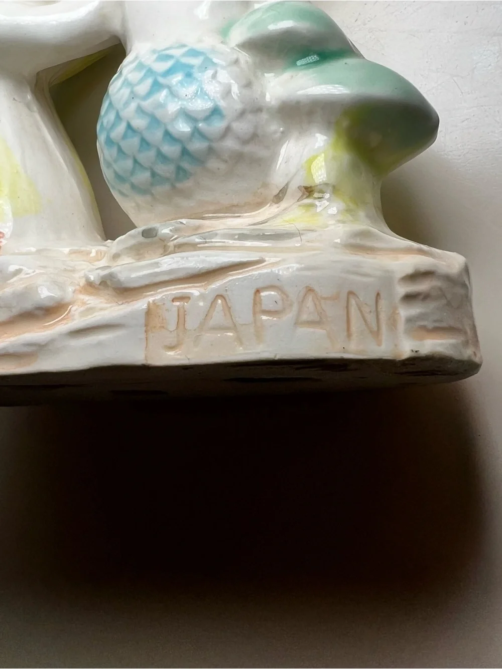 Vintage Mermaid & Green Mushrooms Ceramic Bubbler Aquarium Fish Tank Decor Japan